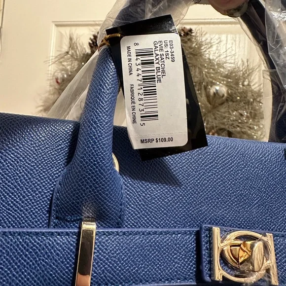 Bebe Galaxy Blue Evie Satchel with Gold Details - Picture 4 of 7